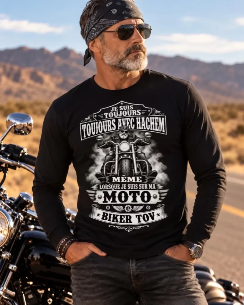 T-Shirt Biker Tov – "Toujours avec Hachem"